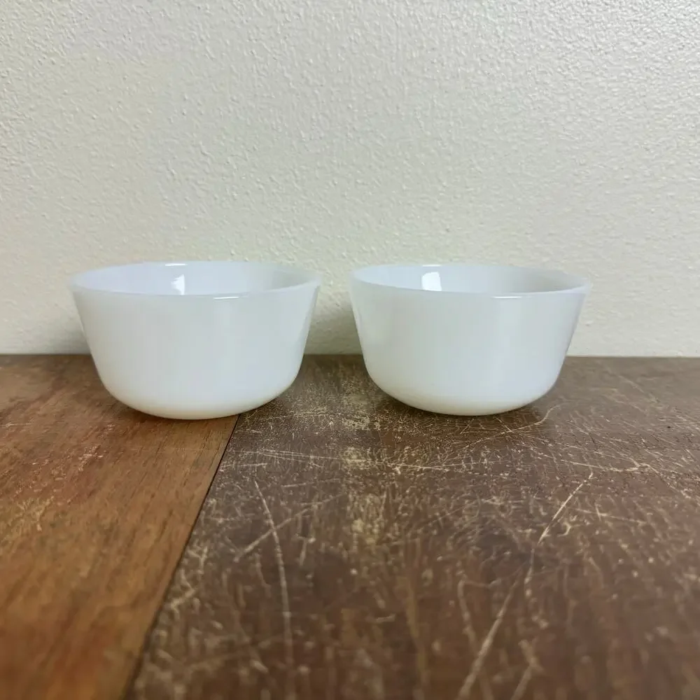 Vintage Ramekin Milk Glass Bowls Set of 2 Small Vintage Kitchen‎